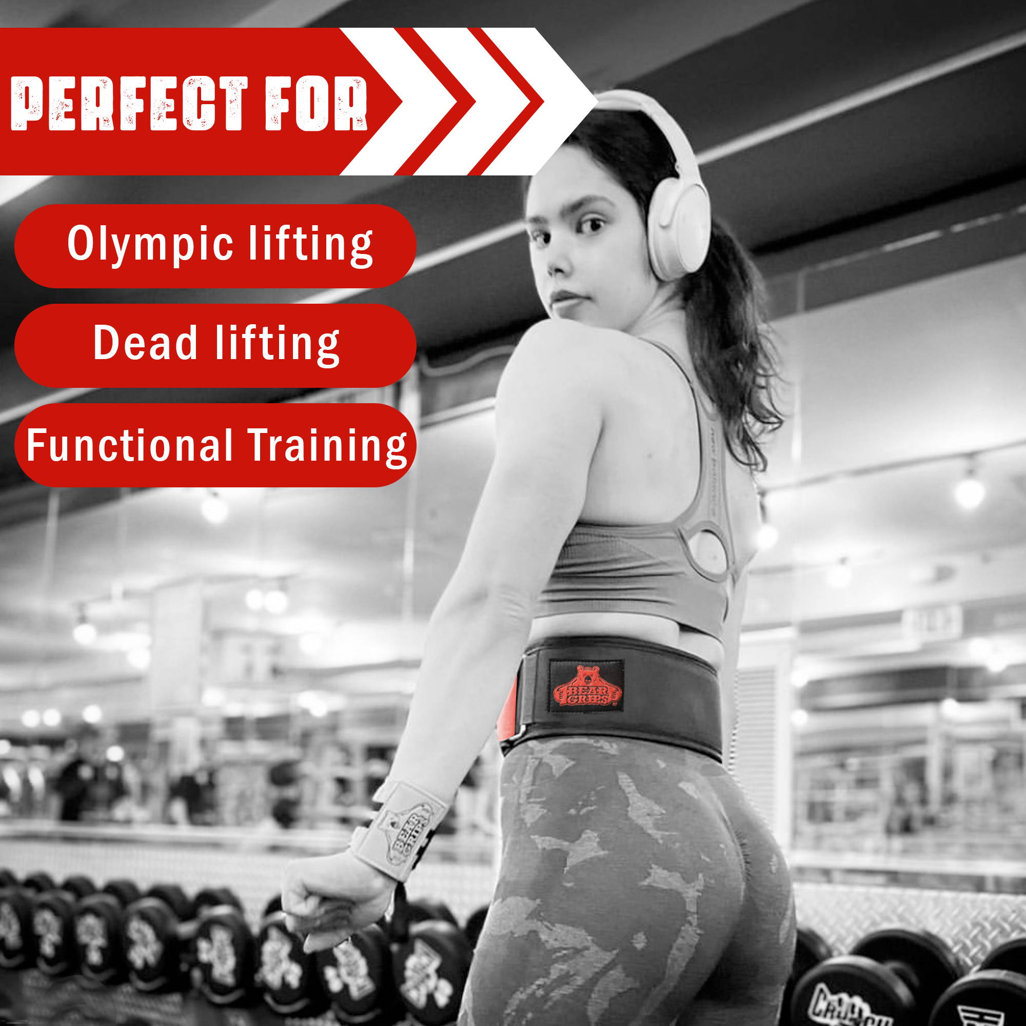 3 Layer Weight Lifting Belt Auto Locking Gym Belt for Men and Women BearGrips